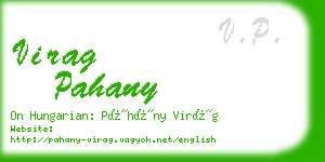 virag pahany business card